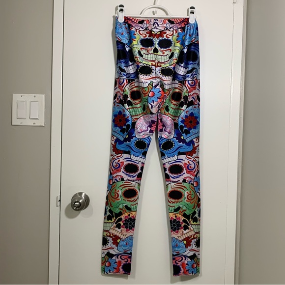🍒5/$20🍒Lotus Leggings - "Day of the Dead" Leggings - Picture 8 of 9